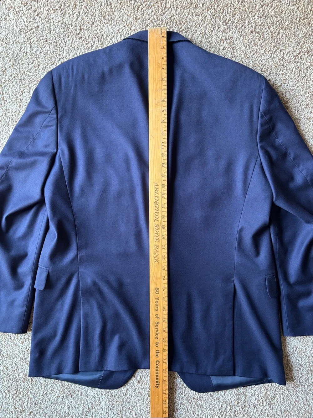 Peter Millar Classic Navy Blue Hopsack Wool 2 Btn Blazer Jacket Coat 48 L Tall